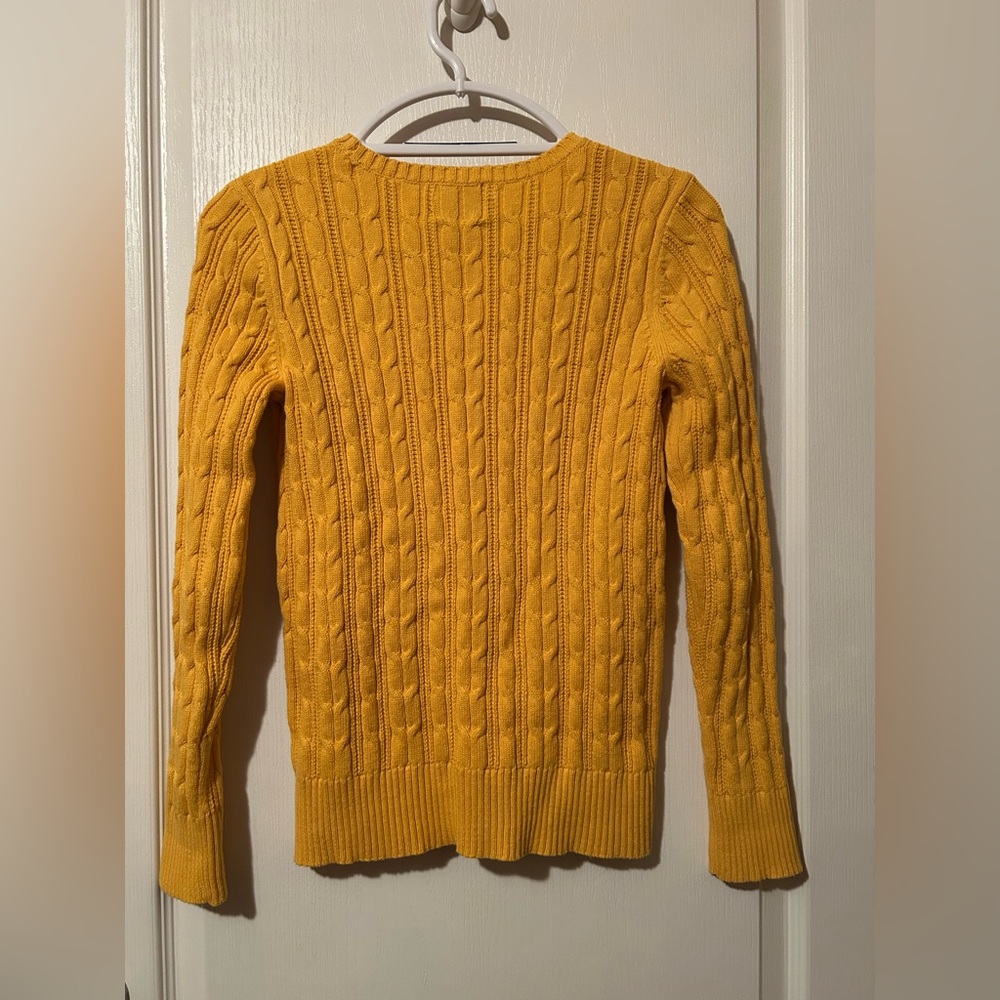 NWOT St. John's Bay Yellow Cable Knit Sweater - Picture 2 of 4